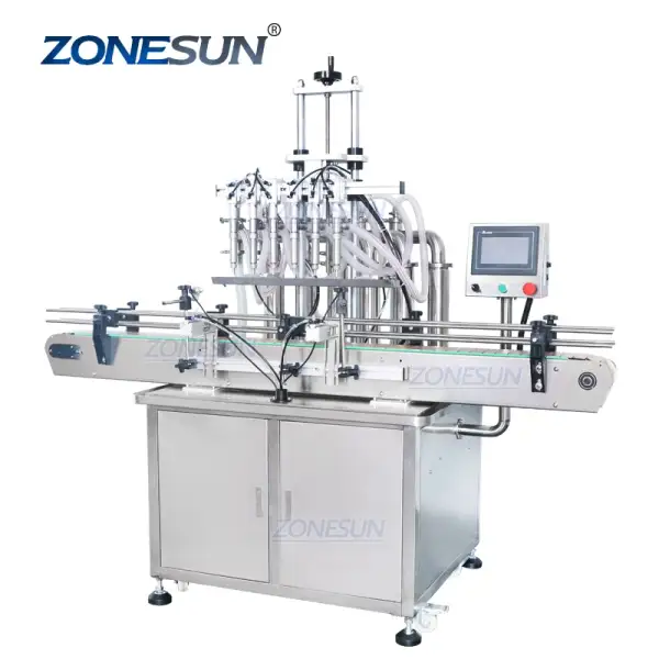 ZONESUN 6Heads Automatic Pneumatic Fruit Juice Soap Detergent 6Heads Bottle Filling Machine Line With Cheap Price