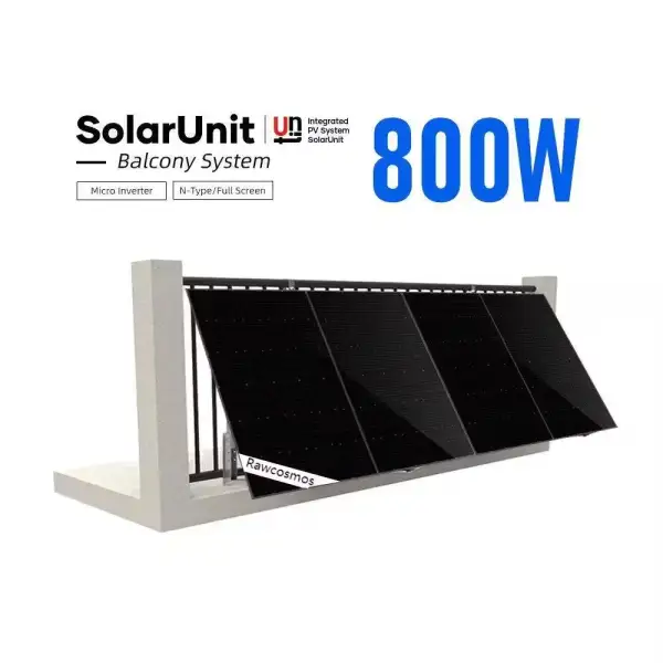 Plug-and-Play 600W-800W Balcony Solar Panel System with MPPT Controller for Home Use.