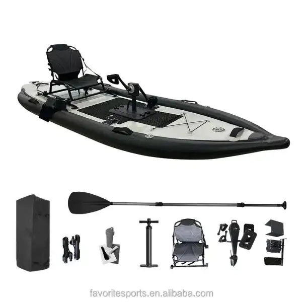 Favorite 2024 New Trendy Inflatable Fishing Canoe Boat Sit On Top Foldable Pedal Kayak For Recreational Fishing