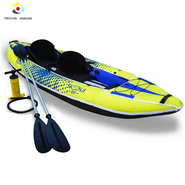 Adult Inflatable Fishing Canoe/Kayak Two and Three Person Inflatable Canoe Kayak Seated with Paddle