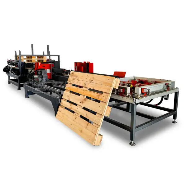 Manual Wood Pallet Nailing Mould Stringer Pallet Making Machine Process Line