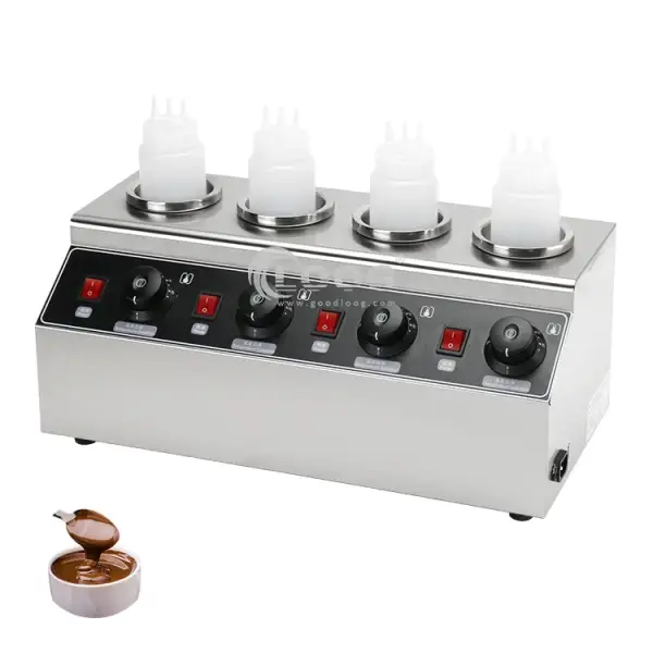 4 Pans Commercial Sauce Warmer 220V Electric Dispenser