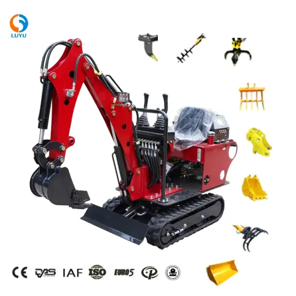 Micro Crawler Digger Machine Small 600 KG 1 ton 1.5 Ton Excavator Kubota Brand Engine Mini Excavator