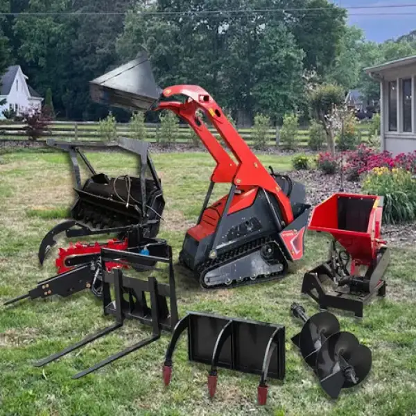 Diesel EPA Mini Skid Steer Tractor Forest Farm Machinery Walk Behind Skid-Steer Loader with Attachment