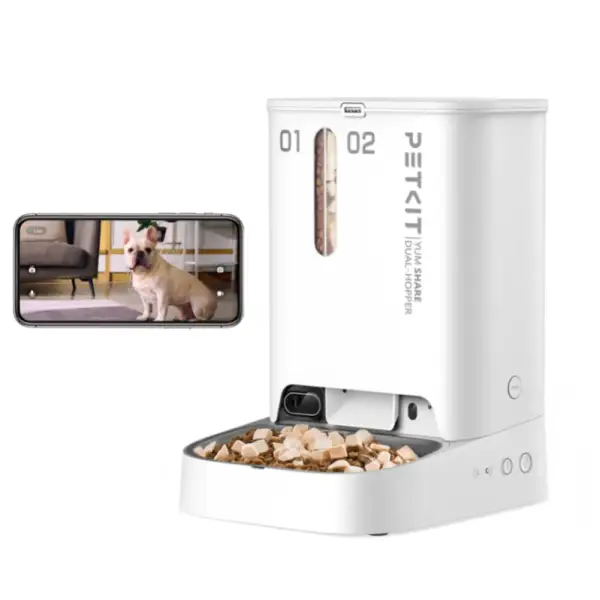 Petkit Genuine Authorization YumShare Dual-hopper with Camera Mascotas Feeder 5L Dual-Hopper wifi Automatic Pet Feeder