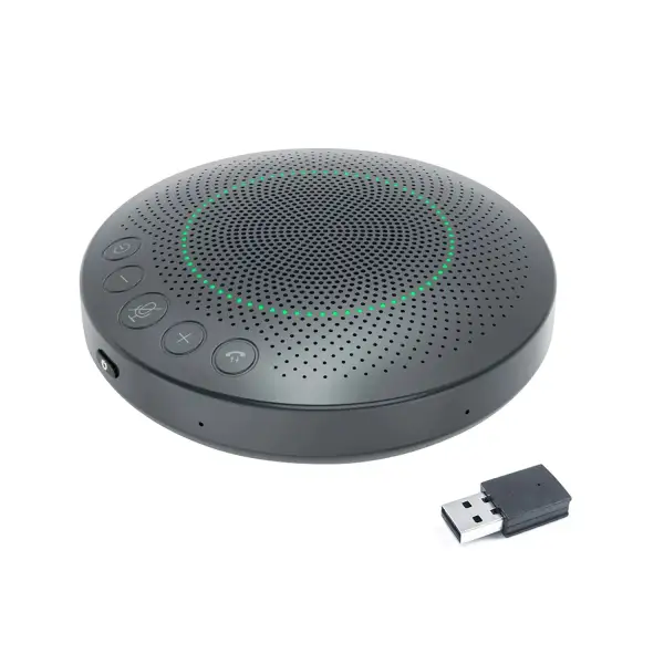 360 Degree Wireless Bluetooth Portable Mini Video Conference Speakerphone with Automatic Detection for Voice Location