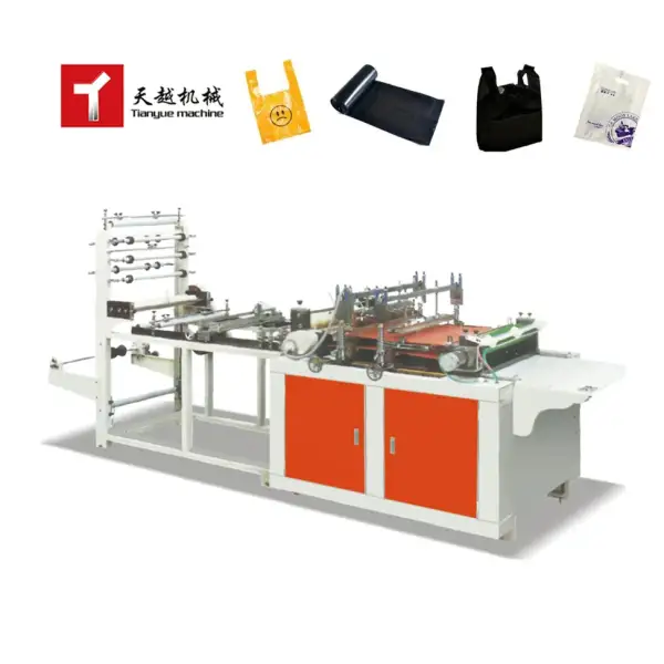 Biodegradable Shopping PP PE Plastic Bag Making Machine Fully Automatic Plastic T-Shirt Bag Making Machine