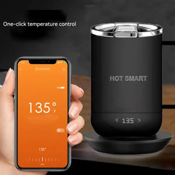 Coffee Mug Temperature Display Rechargeable Battery Coffee Warmer Mug With App Controlled