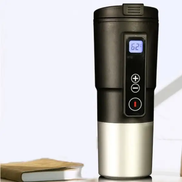 Car Smart Heated Bottle Stainless Steel Electric Heating Coffee Tumbler Temperature Control Smart Travel Mug