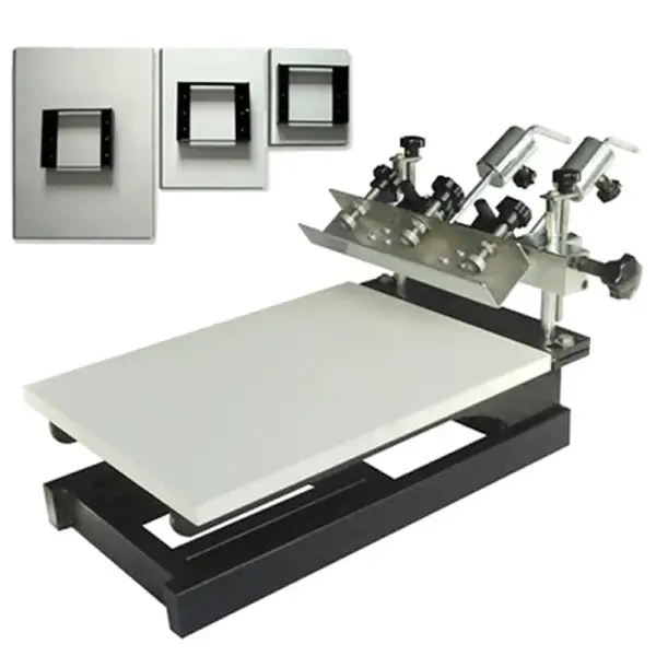 1 Color 3 Station  Simple Manual Micro-Adjustable desktop Silk Screen Printing Machine For Cloths