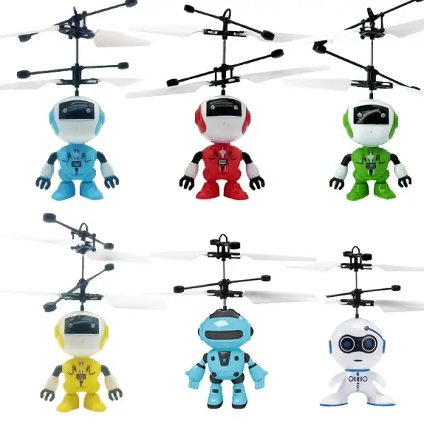 Mini Infrared Sensing Space Robot Remote Control Aircraft Gesture Control Light Emitting Helicopter Toy for Children