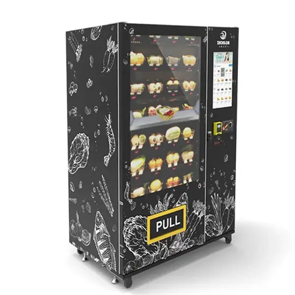 Customized Smart 21.5 Inch Large Touch Screen Healthy Food Vending Machine For Food Shop