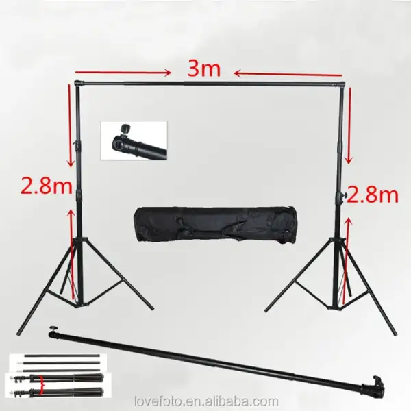 2.8m X 3m Studio Photography Chromakey Green Screen Background Photo Backdrop Lighting stand