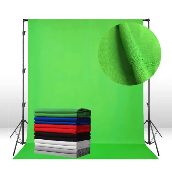 Green Screen Chromakey Muslin Photography Backdrop Studio Photo Booth Full Kit