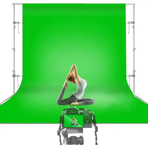 Yiscaxia 3x6m Green Chromakey Backdrop Screen for Professional Photography Video Studio Streaming