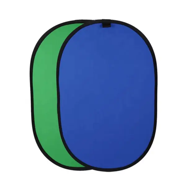 Takenoken Studio Live Stream 2 in 1 150x100cm Collapsible Green Blue Muslin Pop Up Oval Backdrop