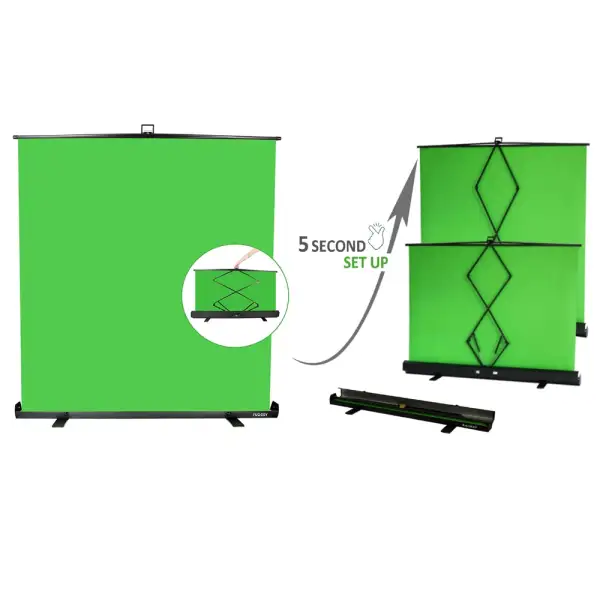 studio green screen Backdrop Collapsible Chroma Key Panel for Background Green Screen Removal