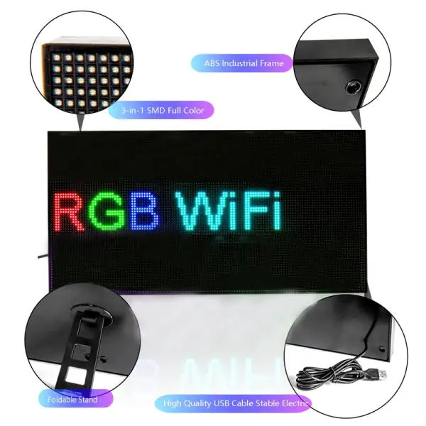 Led Advertising Display Board WIFI Programmable Dynamic Message Portable Led Screen Panel Module