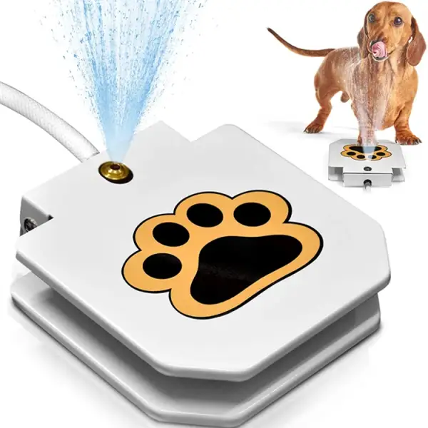 Dog Water Fountain Step On Toy Paw Petal Activated Dog Water Sprinkler Essential Outdoor Automatic Water Dog Fountain