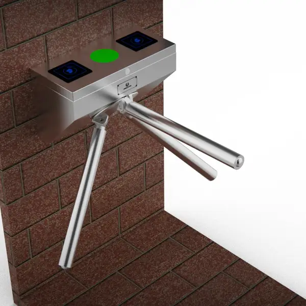 Security Tripod Turnstile 304 Stainless Steel Waist Height Tripod Turnstile Solenoid Movement Vertical Turnstile