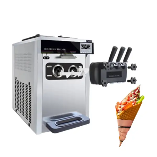 Small Tabletop Three Flavor Soft Serve Ice Cream Making Machine SLD